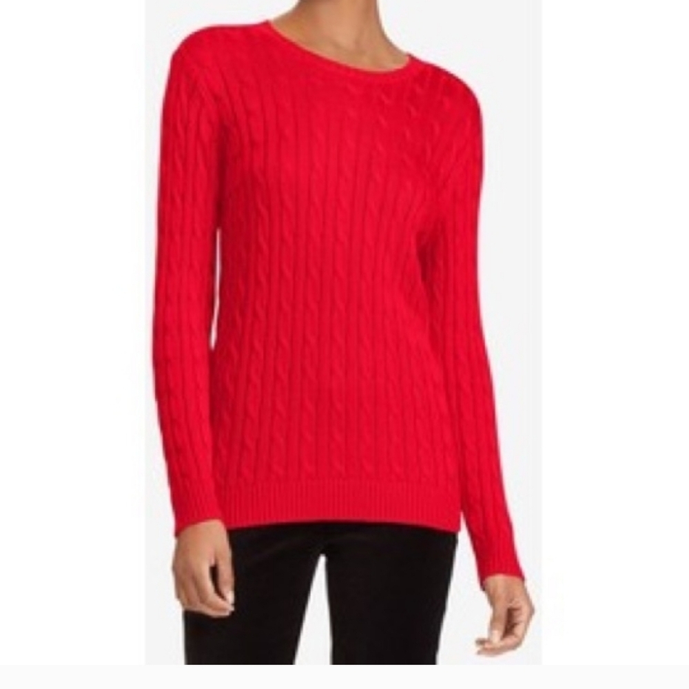 Banana Republic Red Cable Knit Sweater made with Filpucci Yarn